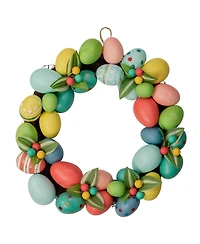 Colorful Easter Egg Wreath Unlit, 14"