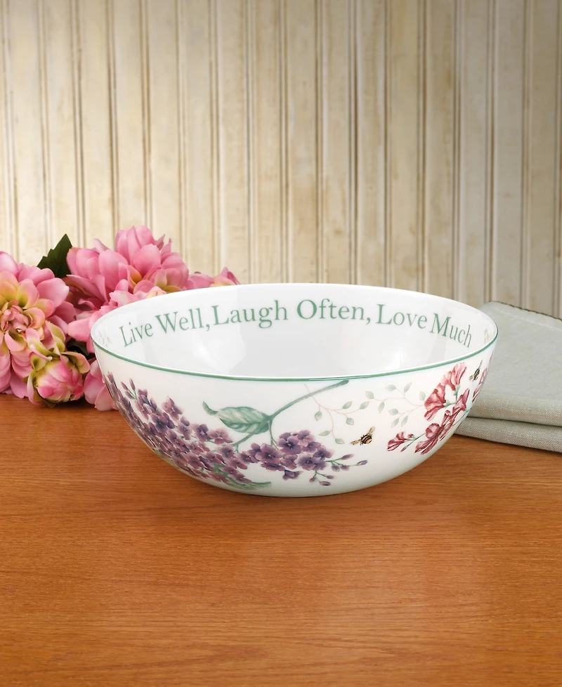 Lenox Butterfly Meadow Serving Bowl, Live Well Laugh Often