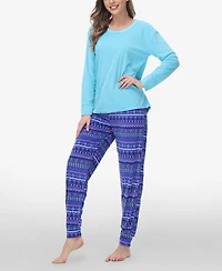Ink+Ivy Women's Long Sleeve Crew Top with Jogger, Set of 2