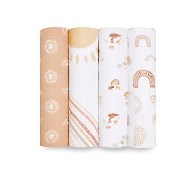 aden by aden + anais Baby Girls Keep Rising Swaddle Blankets, Pack of 4