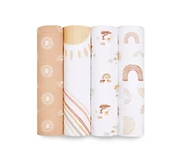 aden by aden + anais Baby Girls Keep Rising Swaddle Blankets, Pack of 4