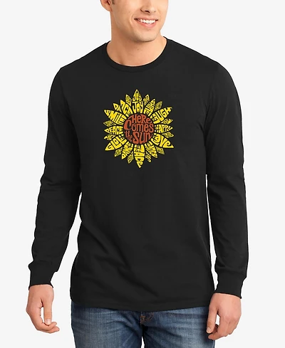 La Pop Art Men's Sunflower Word Long Sleeves T-shirt