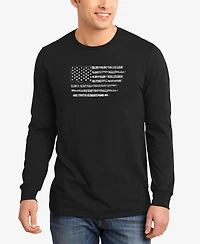 La Pop Art Men's Glory Hallelujah Flag Word Long Sleeves T-shirt