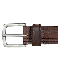 Lucky Brand Men's Antique-Like Leather Belt with Darker Stitching Detail