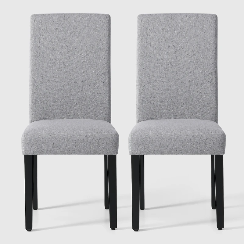 WestinTrends Upholstered Linen Fabric Dining Chair Set of 2