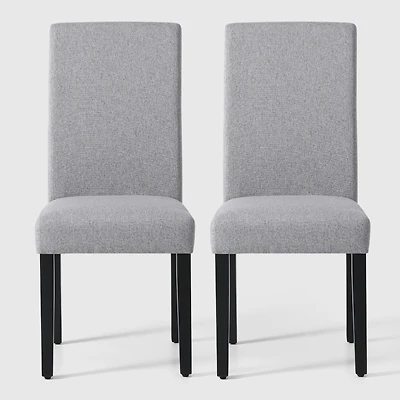 WestinTrends Upholstered Linen Fabric Dining Chair Set of 2