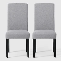 WestinTrends Upholstered Linen Fabric Dining Chair Set of 2