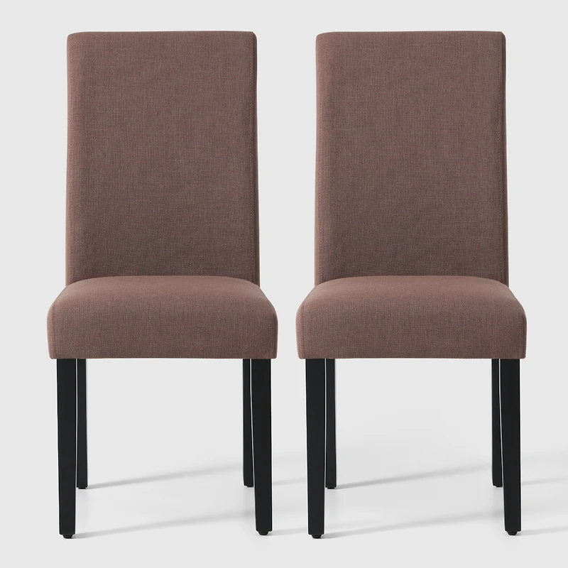 WestinTrends Upholstered Linen Fabric Dining Chair Set of 2