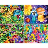 MasterPieces Glow in the Dark 4-Pack 100 Piece Jigsaw Puzzles - V2
