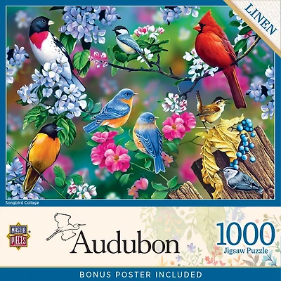 Masterpieces Audubon - Songbird Collage 1000 Piece Jigsaw Puzzle
