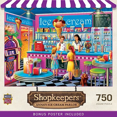 Masterpieces Shopkeepers - Anna's Ice Cream Parlor 750 Piece Puzzle