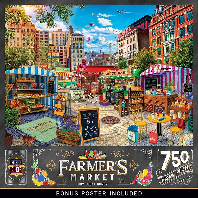 Masterpieces Farmer's Market - Buy Local Honey 750 Piece Jigsaw Puzzle