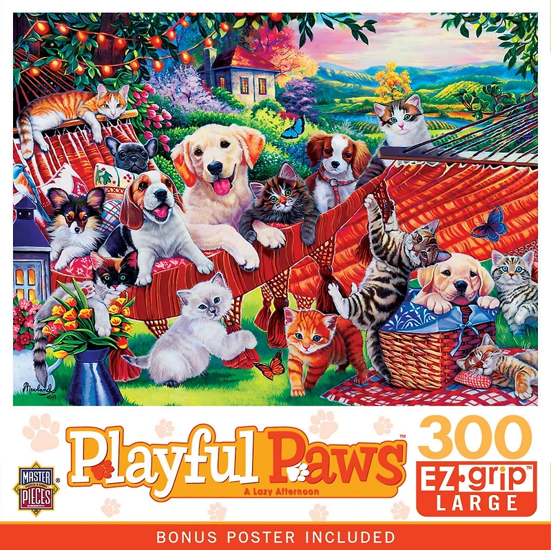 MasterPieces Playful Paws - A Lazy Afternoon 300 Piece Ez Grip Puzzle