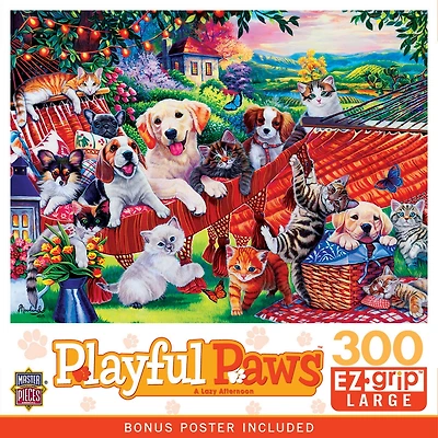 MasterPieces Playful Paws - A Lazy Afternoon 300 Piece Ez Grip Puzzle