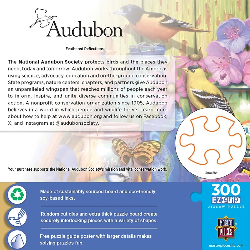 MasterPieces Audubon - Feathered Reflections 300 Piece Ez Grip Puzzle
