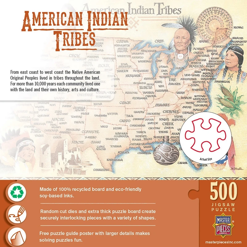 MasterPieces American Indian Tribes 500 Piece Jigsaw Puzzle for Adults