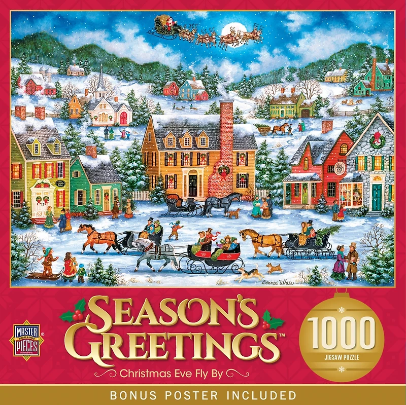 MasterPieces Season's Greetings - Christmas Eve Fly By 1000 Piece Puzzle