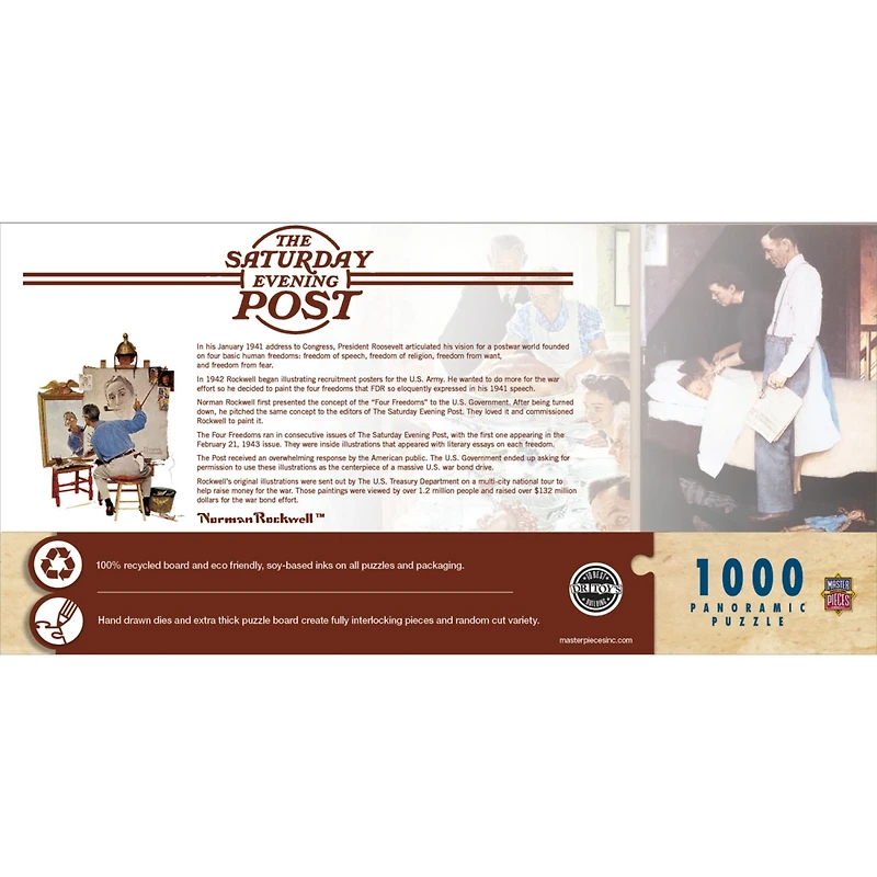 Masterpieces 1000 Piece Jigsaw Puzzle - The Four Freedoms for Adults