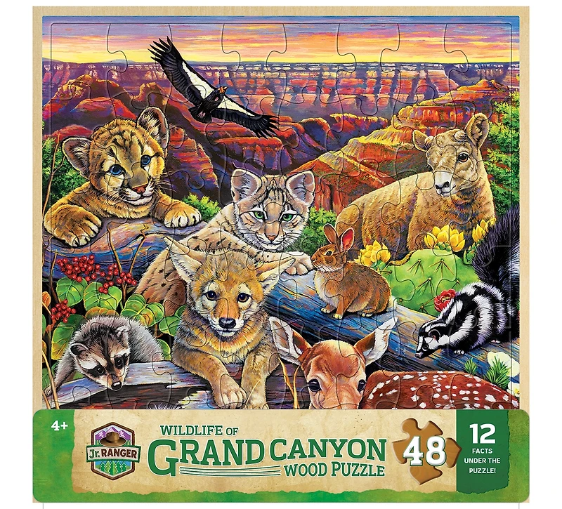 Masterpieces Jr. Ranger - Wildlife of the Grand Canyon 48 Piece Wood Puzzle