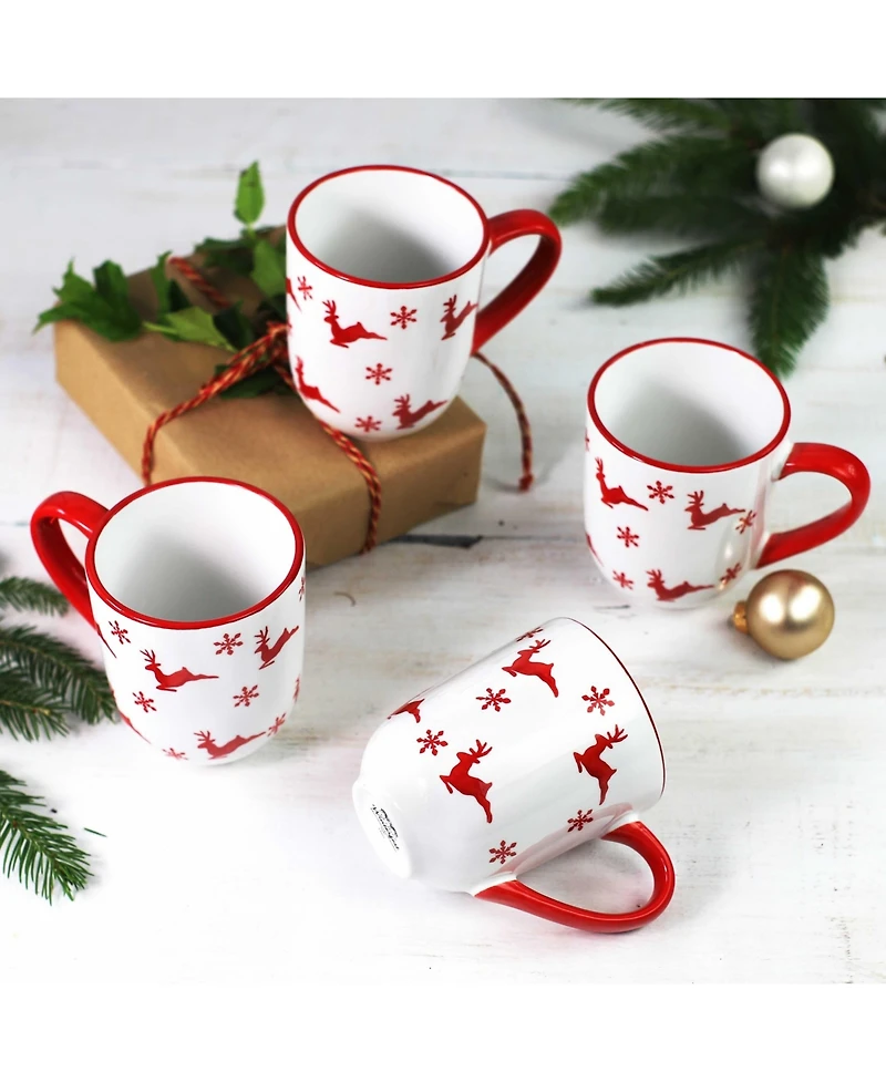 Euro Ceramica Winterfest Mugs, Set of 4