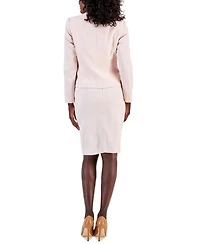 Le Suit Women's Check Three-Button Jacket & Skirt Suit, Regular and Petite Sizes