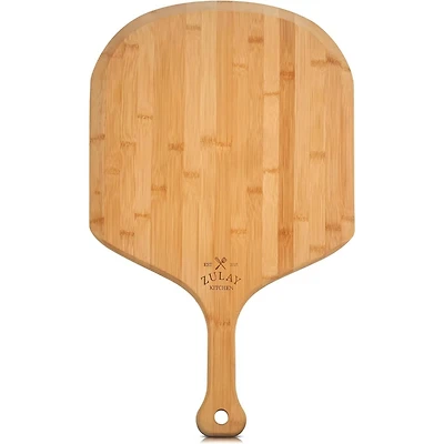 Authentic Bamboo Pizza Peel Wood with Easy Glide Edges & Handle For Transferring & Serving
