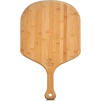 Authentic Bamboo Pizza Peel Wood with Easy Glide Edges & Handle For Transferring & Serving