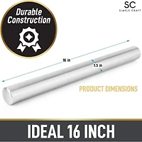 Smooth Tapered Professional French Stainless Steel Rolling Pin