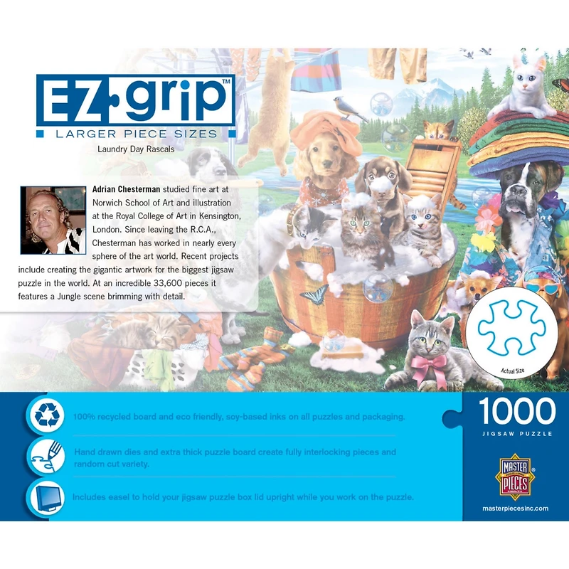 Masterpieces Ez Grip - Laundry Day Rascals 1000 Piece Jigsaw Puzzle