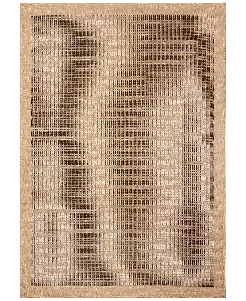 Liora Manne' Sahara Texture Border 6'6" x 9'3" Outdoor Area Rug
