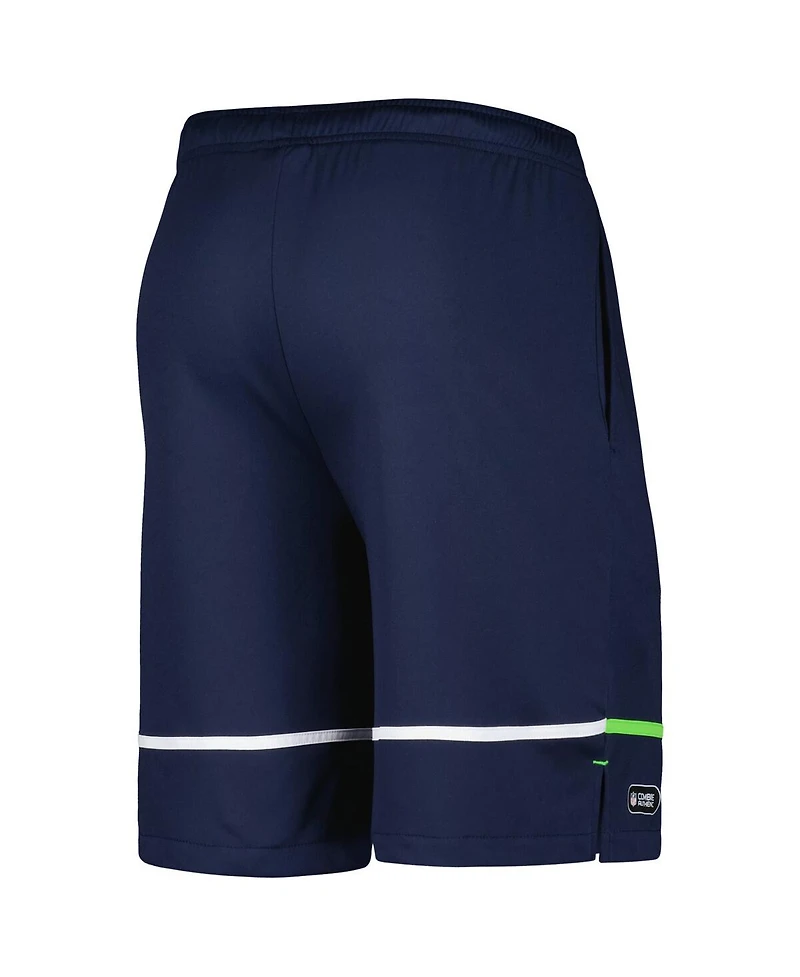 Men's New Era College Navy Seattle Seahawks Combine Authentic Rusher Training Shorts