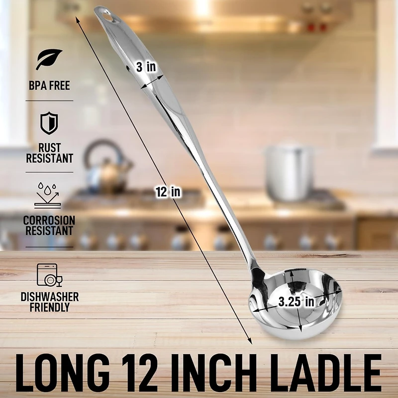Stainless Steel 13-inch Soup Ladle Cooking Utensil