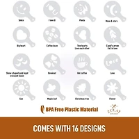 Plastic Stencils for Latte Art 16-Pc.