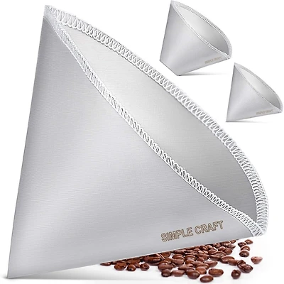Reusable Pour Over Coffee Filter - Stainless Steel Fine Mesh Coffee Filter (Filter #1)