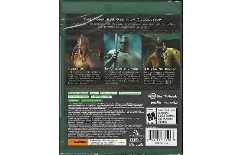 Elder Scrolls Iv: Oblivion Game of the Year Edition