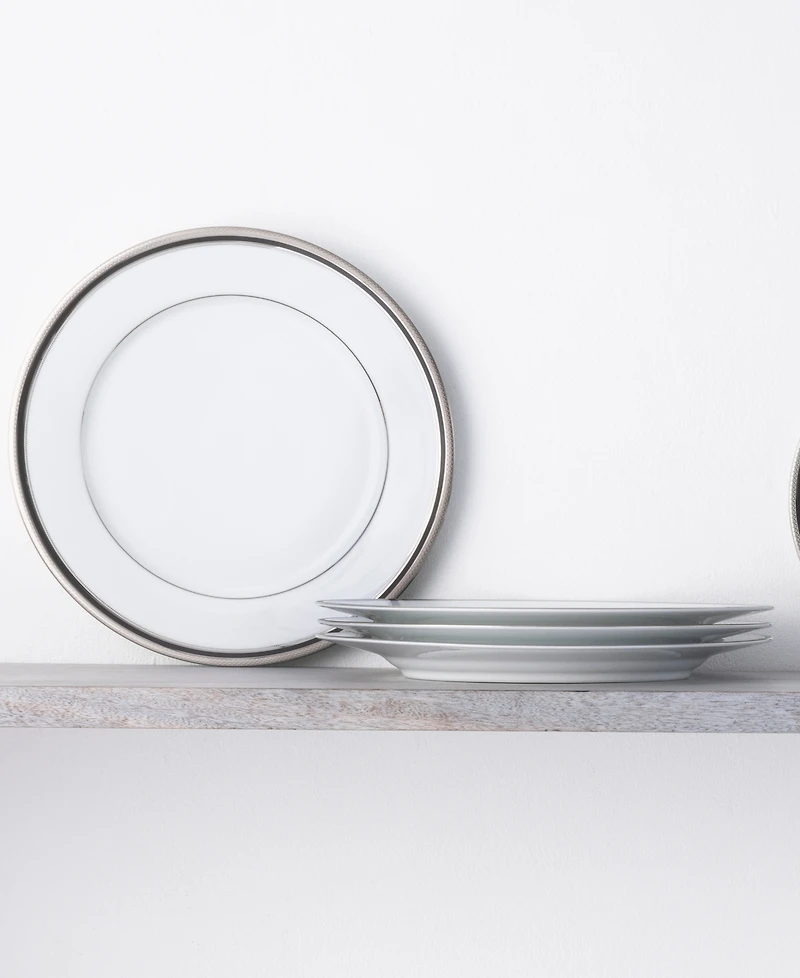 Noritake Austin Platinum Set of 4 Dinner Plates