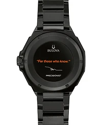 Bulova x Marc Anthony Men's Precisionist Diamond (1/20 ct. t.w.) Black-Tone Stainless Steel Bracelet Watch 43mm