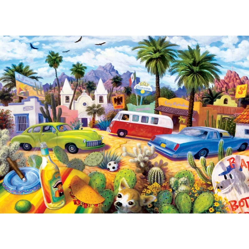 Masterpieces Roadsides of the Southwest - Other Side of the Border 500 Piece Jigsaw Puzzle