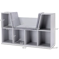 Homcom Cubby for Kids with Comfy Lounge Chair and Large Cube Shelves