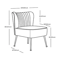 25" Wide Upholstered Tufted Velvet Accent Chair With Metal Leg