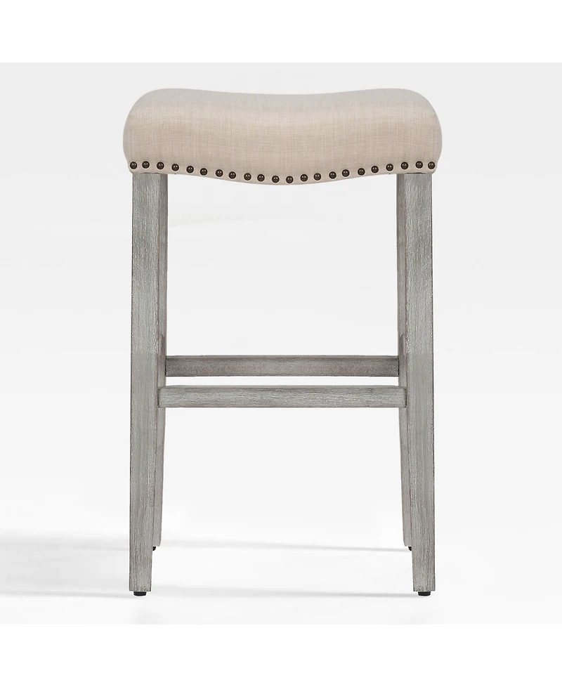 WestinTrends 29" Upholstered Backless Saddle Seat Bar Stool