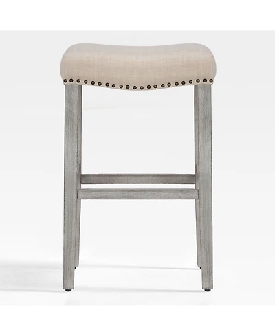 WestinTrends 29" Upholstered Backless Saddle Seat Bar Stool