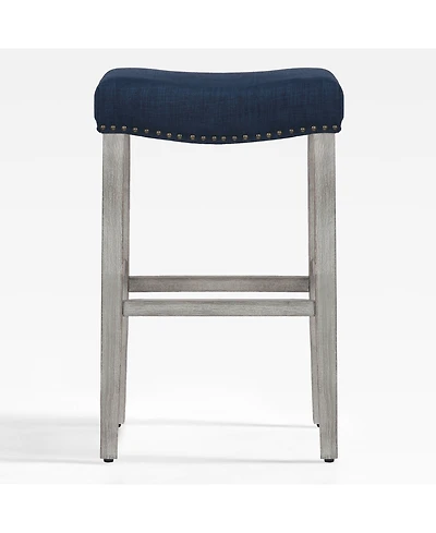 WestinTrends 29" Upholstered Backless Saddle Seat Bar Stool