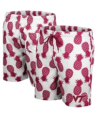 Men's Colosseum White, Maroon Virginia Tech Hokies Pineapple Swim Shorts