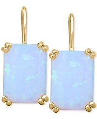 Lab-Grown Opal Leverback Hoop Earrings (9 ct. t.w.) in 14k Gold-Plated Sterling Silver