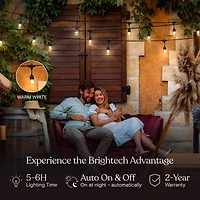 Ambience Pro 27 ft. Outdoor Solar Led 2-Watt String Lights with Warm White Hue