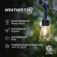 Ambience Pro 48 ft. Outdoor Solar Led String Lights with Warm White Hue