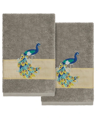 Linum Home Turkish Cotton Penelope Embellished 2-Pc. Hand Towel Set