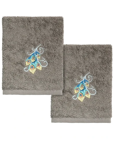 Linum Home Turkish Cotton Penelope Embellished 2-Pc. Washcloth Set