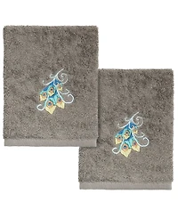 Linum Home Turkish Cotton Penelope Embellished 2-Pc. Washcloth Set